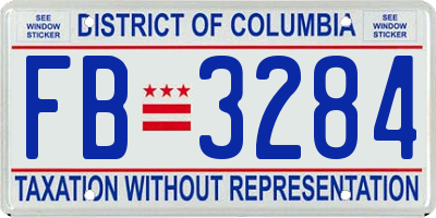 DC license plate FB3284