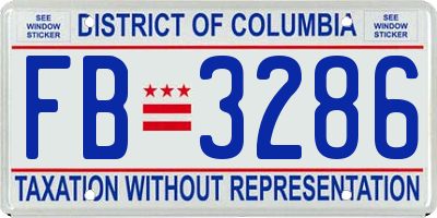 DC license plate FB3286