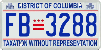 DC license plate FB3288