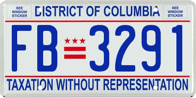 DC license plate FB3291