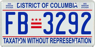 DC license plate FB3292