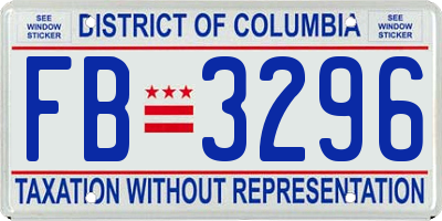 DC license plate FB3296