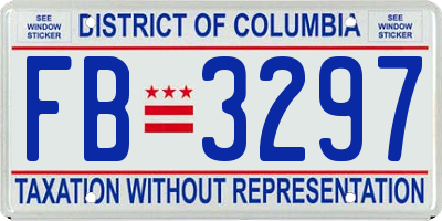 DC license plate FB3297