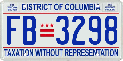 DC license plate FB3298