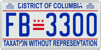 DC license plate FB3300