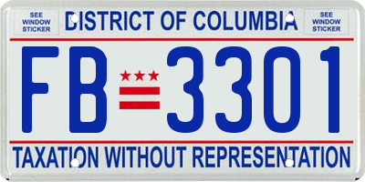 DC license plate FB3301