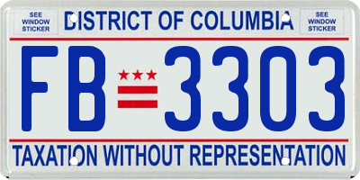 DC license plate FB3303