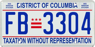 DC license plate FB3304