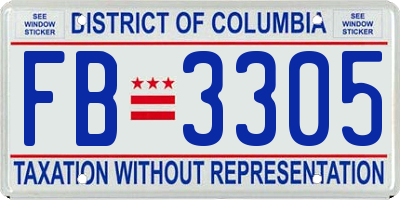 DC license plate FB3305