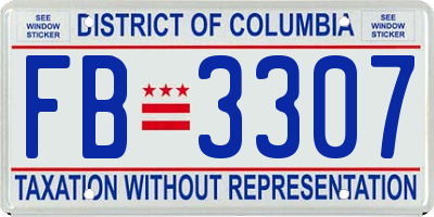 DC license plate FB3307