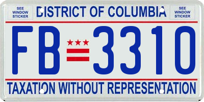 DC license plate FB3310