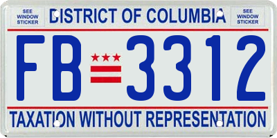 DC license plate FB3312