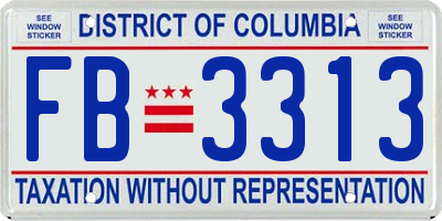 DC license plate FB3313