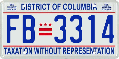 DC license plate FB3314