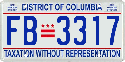 DC license plate FB3317