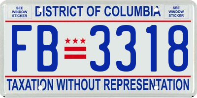 DC license plate FB3318