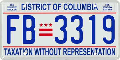 DC license plate FB3319