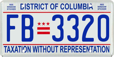 DC license plate FB3320