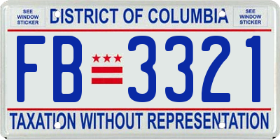 DC license plate FB3321