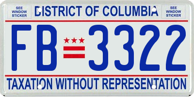 DC license plate FB3322