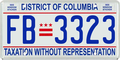 DC license plate FB3323