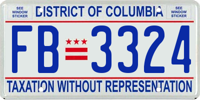 DC license plate FB3324