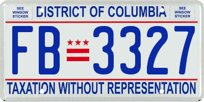 DC license plate FB3327