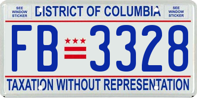 DC license plate FB3328