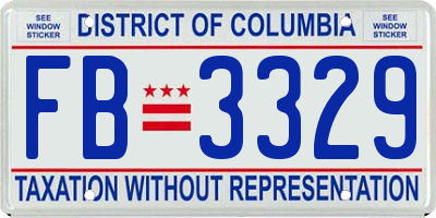 DC license plate FB3329