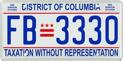 DC license plate FB3330