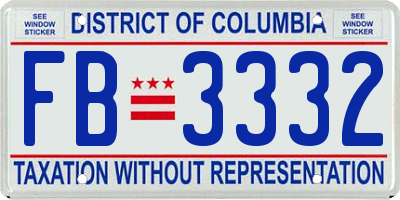 DC license plate FB3332