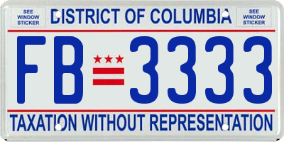 DC license plate FB3333