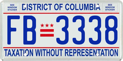 DC license plate FB3338