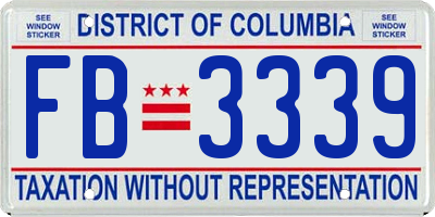 DC license plate FB3339