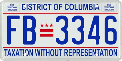 DC license plate FB3346