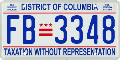 DC license plate FB3348