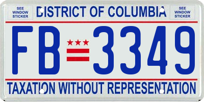 DC license plate FB3349