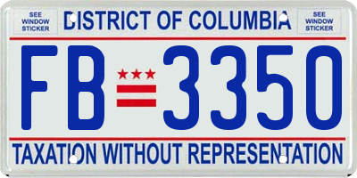 DC license plate FB3350