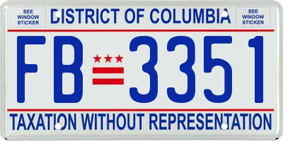 DC license plate FB3351