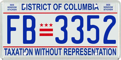 DC license plate FB3352