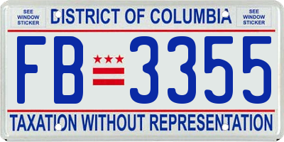 DC license plate FB3355