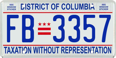 DC license plate FB3357