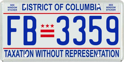 DC license plate FB3359