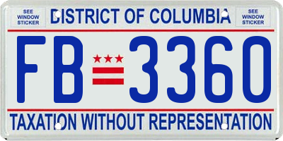 DC license plate FB3360