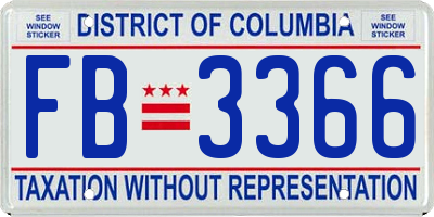 DC license plate FB3366