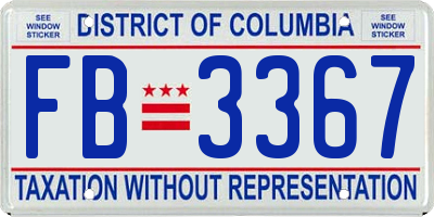 DC license plate FB3367