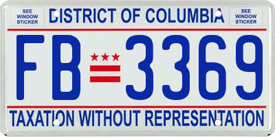 DC license plate FB3369