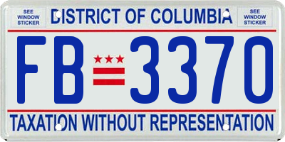 DC license plate FB3370