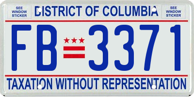 DC license plate FB3371