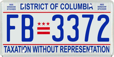 DC license plate FB3372